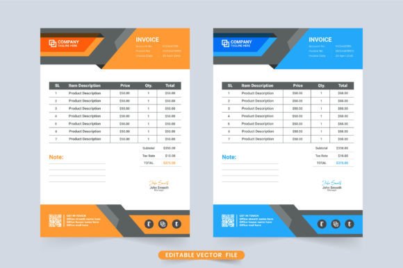 Business Payment Receipt and Invoice Design
