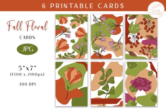 Embrace the Autumn Season with Fall Floral Printable Cards JPG Set