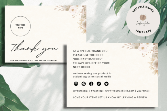 Express Gratitude with Small Business Thank You Insert Card