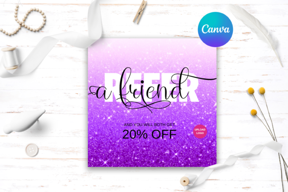 Purple Glitter Referral Card: A Simple Tool for Business Growth