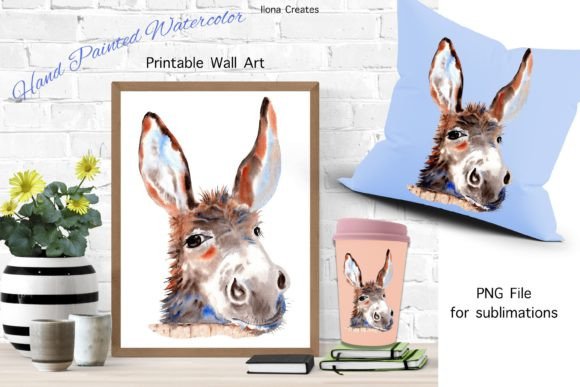Watercolor Donkey Printable Art Clipart: A Strategic Tool for Creativity and Branding
